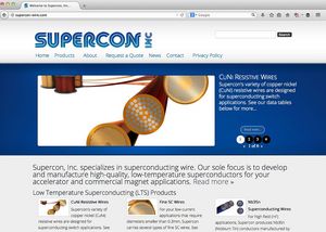 The Supercon website describes the superconducting wire and cable products offered by this firm including low-temperature semiconductors (LTS).