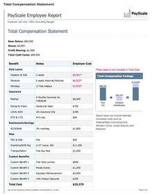PayScale's Total Compensation Statement provides a customized summary of overall compensation for each employee