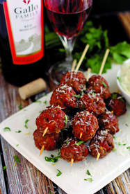 Moscato Meatball Skewers
