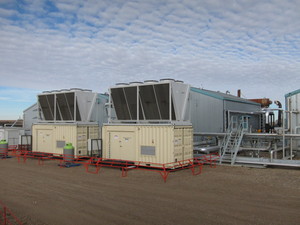 Two Green Machines run in parallel off the waste heat of a Waukesha 7042 natural gas engine in Alberta, Canada.