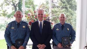 Subsentio President Steve Bock with Colorado State Patrol Technician Garth Crowther (left) and State Trooper Brent Gilleland (right) at the "Citizens Appreciate State Troopers" Awards in Denver