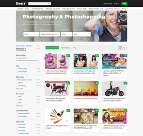 Fiverr subcategory page Photography & Photoshopping