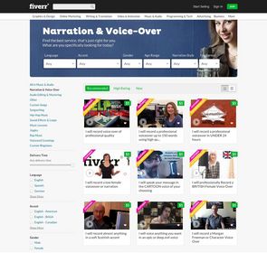 Fiverr subcategory page Narration & Voice-Over