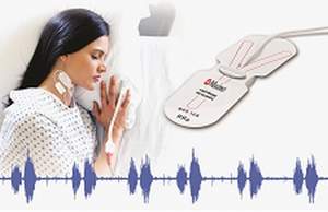 Masimo RAM(TM) technology features an adhesive acoustic respiration rate (RRa) sensor applied to the patient's neck to continuously measure respiration rate.
