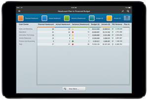 Workday's Composite Reporting allows customers to prepare and present a board-ready reporting package including management reports such as a headcount versus financial budget plan on a tablet.