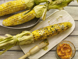 Grilled Corn on the Cob with Mesquite Cilantro Butter