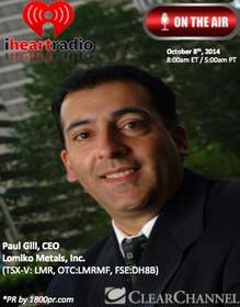 Paul Gill, CEO of Lomiko Metals, to be Interviewed Live at Clear Channel iHeart Business Talk Radio with Host Michael Yorba. Public Relations by 1800PublicRelations.com