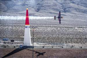 American Kirby Chambliss competes in the seventh stage of the Red Bull Air Race World Championship at the Las Vegas Motor Speedway in Las Vegas, Nevada, United States on October 11, 2014.