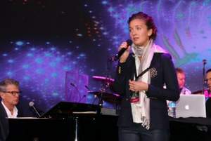 Carly Paoli in rehearsal for DFF Miracle Gala accompanied by David Foster on piano