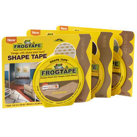 FrogTape Shape Tape is available in Chevron, Wave and Scallop patterns.