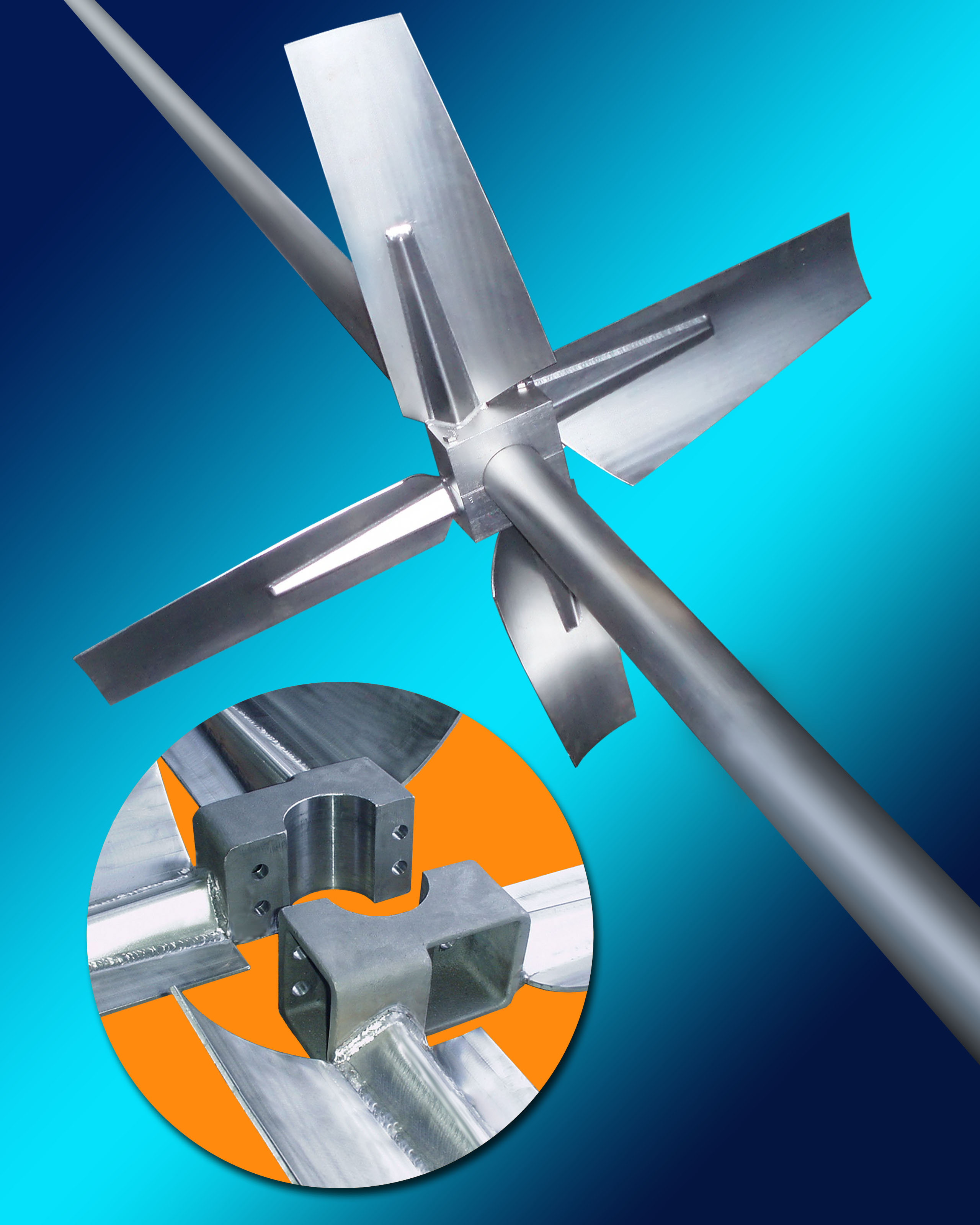 Sharpe Hydrofoil Mixing Impeller SplitHub Design Is Strong and Adjustable