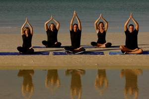 Bali beach yoga