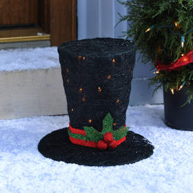 Pre-Lit Black Sisel Top Hat - $29.99