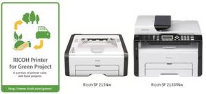 To promote "Ricoh Printer for Green Project," Ricoh (HK) has launched the new SP 213Nw and 213SFNw laser printer, and will donate part of sales revenue to conserve forests and wildlife at 3 locations world-wide.