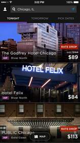 HotelTonight's Rate Drop is a special same-day offer that appears in the app starting at 3 p.m. at hotels nearby.