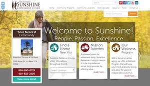 Sunshine Retirement Living's new interactive website provides residents and their families with the information they need to make sound decisions about the types of senior communities that are best for them.