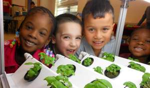 Rhode Island Kids Klub and Project Sprout Green Machine(TM) growing 64 plants ever 28-34 days in four square feet!