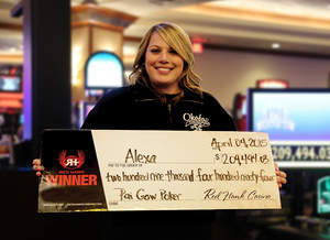 Red Hawk Casino, in Placerville, Calif., celebrates with Alexa, winner of a $209,494 Fortune Pai Gow progressive jackpot.