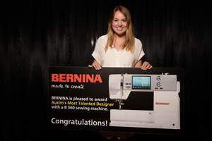 BERNINA of America recognized Austin’s Most Talented Designer, Chelsey Nordyke, with a BERNINA 560 during the Austin Fashion Show FINALE event on Saturday, April 18.