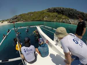 At Vertical Blue, all competitive freedivers will be under supervision of a safety team, sponsored by Masimo.