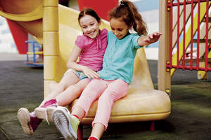 Girls on a slide