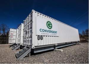 3 MWh battery energy storage system designed by Convergent Energy + Power as a transmission line upgrade alternative in Boothbay, Maine.