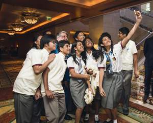 Dr Thomas and Students Take A Selfie At The Ritz Carlton Dubai IFC