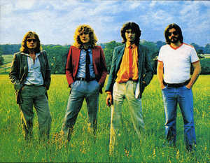 Led Zeppelin 1979 L to R John Paul Jones, Robert Plant, Jimmy Page, John Bonham (Photo credit Mythgem Ltd)