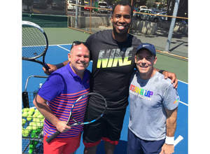 MMPW Founder and CEO with Jason Collins and Billy Bean at USTA Tennis Tournament