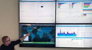 Conga displays ExtraHop dashboards in their office so that they can continuously monitor critical metrics and identify anomalies.