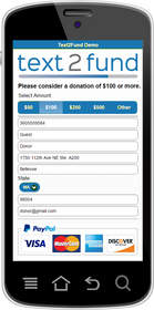 Three easy steps for supporters to donate using Text2Fund