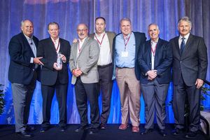 Representatives from BSH Home Appliances accept the Partners of Choice Award at the David Weekley Homes 2015 National Accounts Meeting, held on July 28, 2015.