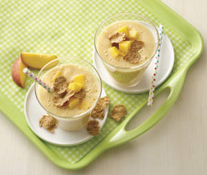Peach-Mango and Cereal Smoothie