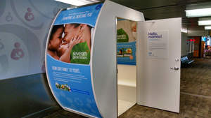 Seventh Generation sponsored nursing pod at Newark Liberty International Airport.