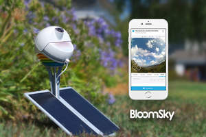 The BloomSky weather station with solar panel.