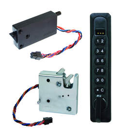 Electronic locks provide secure, concealed latching that can be easily integrated into an existing networked security system for remote monitoring.