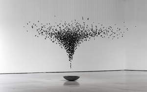 Seon Ghi Bahk, An aggregation 201301, 2013, Charcoal, nylon threads, etc., Courtesy of the artist and Gallery IHN