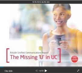 Arkadin Unified Communications Report: The Missing 'U' in UC
