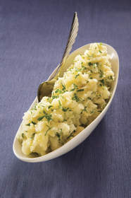 Garlic EVOO Smashed Potatoes and Parsnips