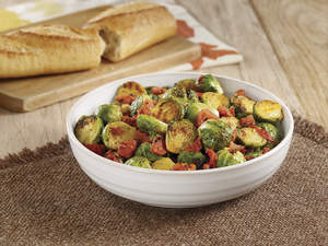 Oven Roasted Brussels Sprouts with Tomatoes