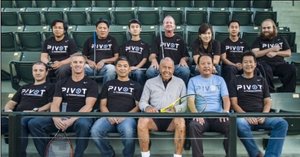TuringSense has partnered with world-renowned coach Niick Bollettieri (man in beige) to bring to market PIVOT, the most advanced wearable technology for tennis today.