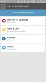 Optymyze App Components on mobile device