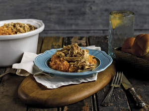 Slow-Cooked Pork with Soy and Smashed Sweet Potatoes