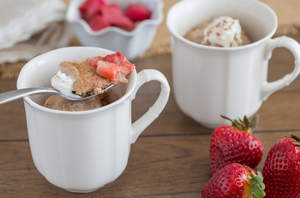 Strawberry Rhubarb Cobbler in a Mug