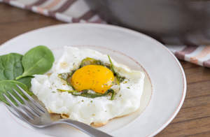Spinach and Shallot Egg Clouds