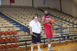 James Harden and Coach Carl
