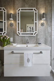 The Arris® collection from Moen brings chic, contemporary designs to the bathroom in in HGTV Canada’s Home to Win house.  Photo Source: HGTV Canada