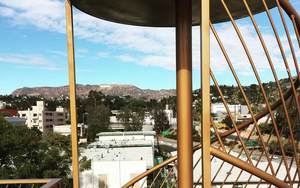 Views of the Hollywood Sign from one of 5800 Harold's 18 exclusive Penthouses. Most residences include a spiral stair tower that leads to a private rooftop terrace.