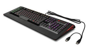 HP collaborated with SteelSeries to introduce a new line of accessories including this OMEN Keyboard with SteelSeries.