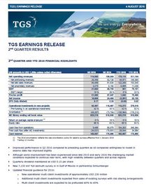TGS Earnings Release 2nd Quarter Results 